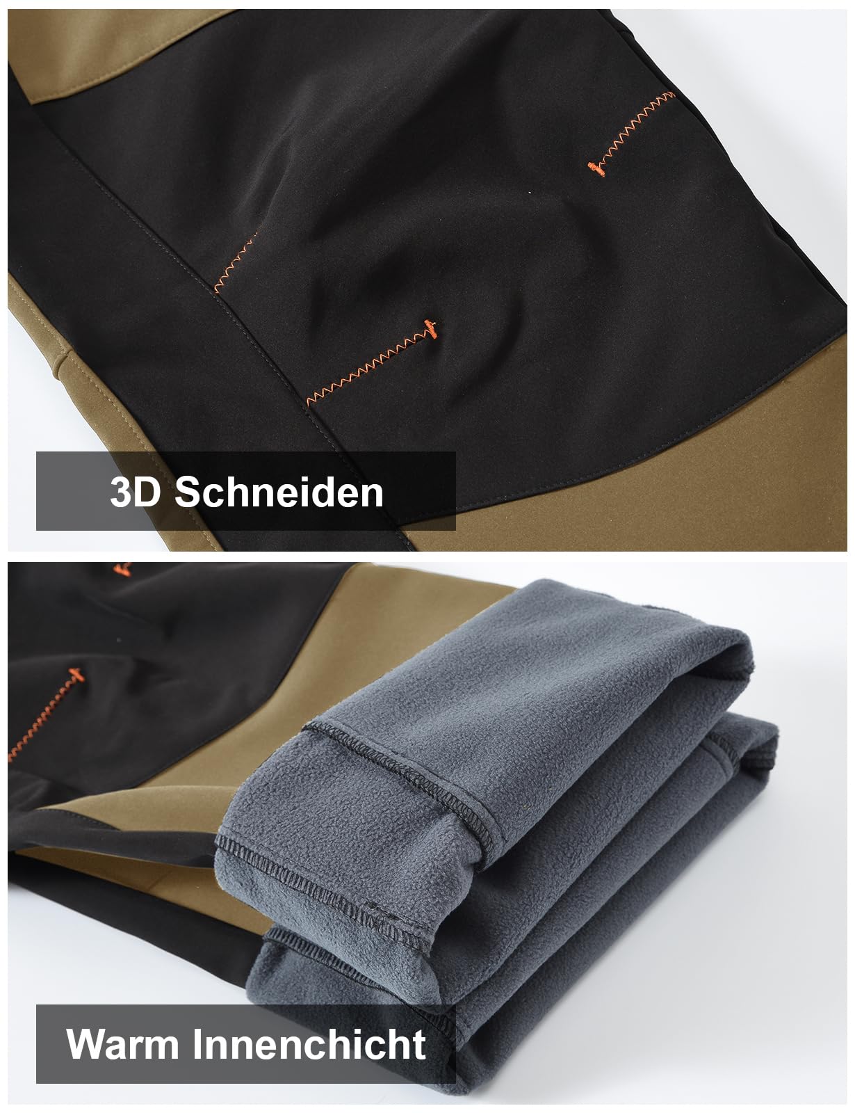 Rdruko Pantalon de ski pour homme - Imperméable - En softshell - Coupe-vent - Pantalon de randonnée - Doublure thermique - Avec poches