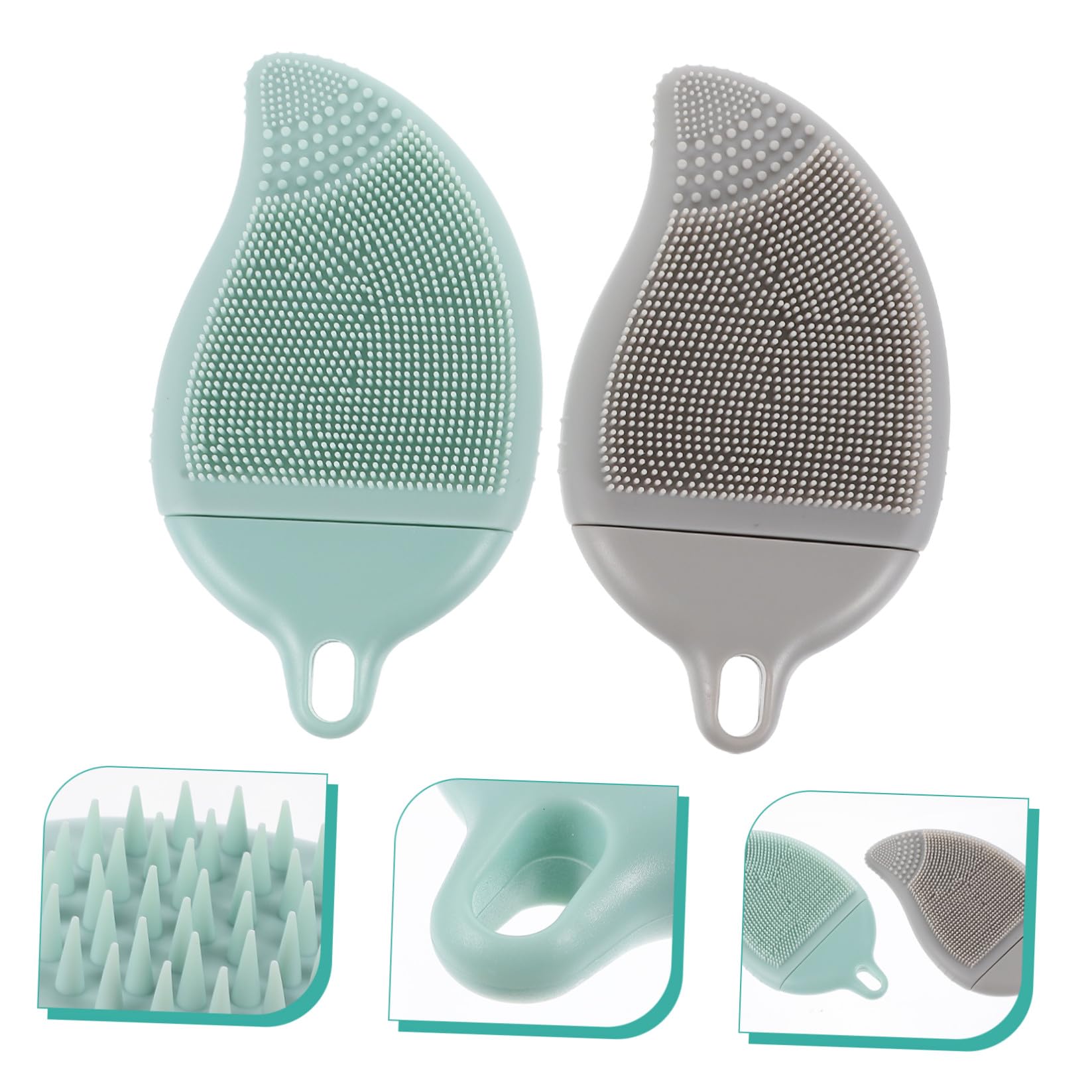 Healvian 6pezzi Spazzola Massaggiante Silicone Multifunzionale Per Pulizia e Massaggio Del Capelluto Da Silicone Alimentare Per e Del Corpo