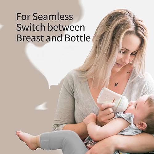 Miniatura 2 de Pigeon Juego de regalo de biberón para recién nacido, biberón de cuello ancho con boquilla de línea de cierre (4 biberones de polipropileno con