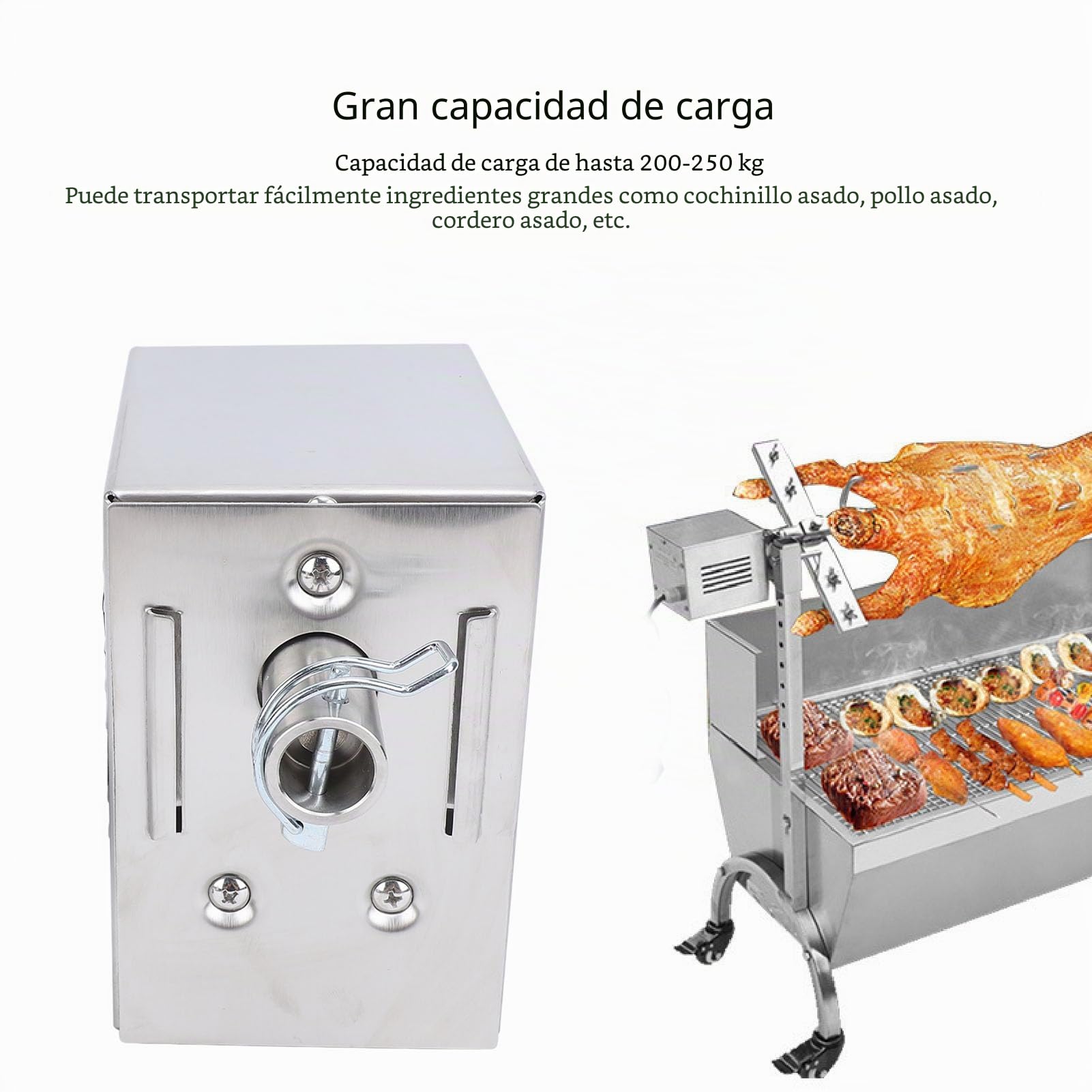 Fabater Motor de Asador, Motor de Asador de Universal de 45 W, Motor de Barbacoa de Asador Eléctrico con Interruptor de Encendido/Apagado Impermeable, Soporta hasta 200-250 Kg, 2-3 RPM (EU)