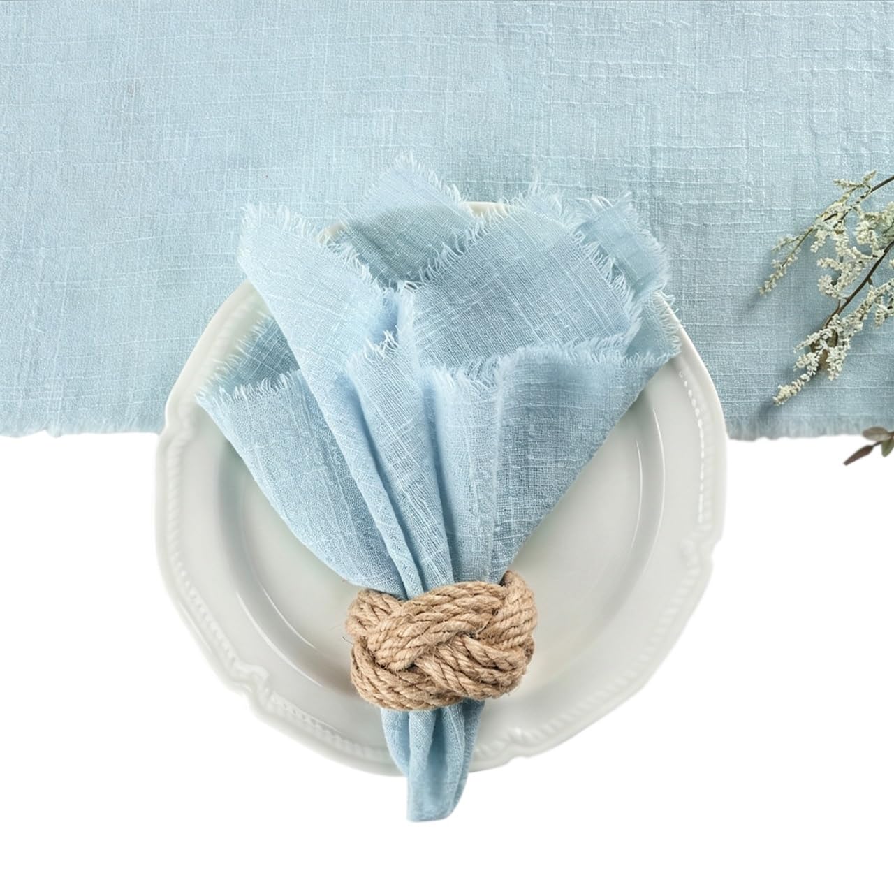Cotton Napkins, 12 Pack, Kitchen Dining Table Napkins,Soft Decorative Cloth Napkins For Wedding, Rustic Boho Party, Valentine‘s Day, Thanksgiving,Party Dinner Daily Use(C,42X42cm)