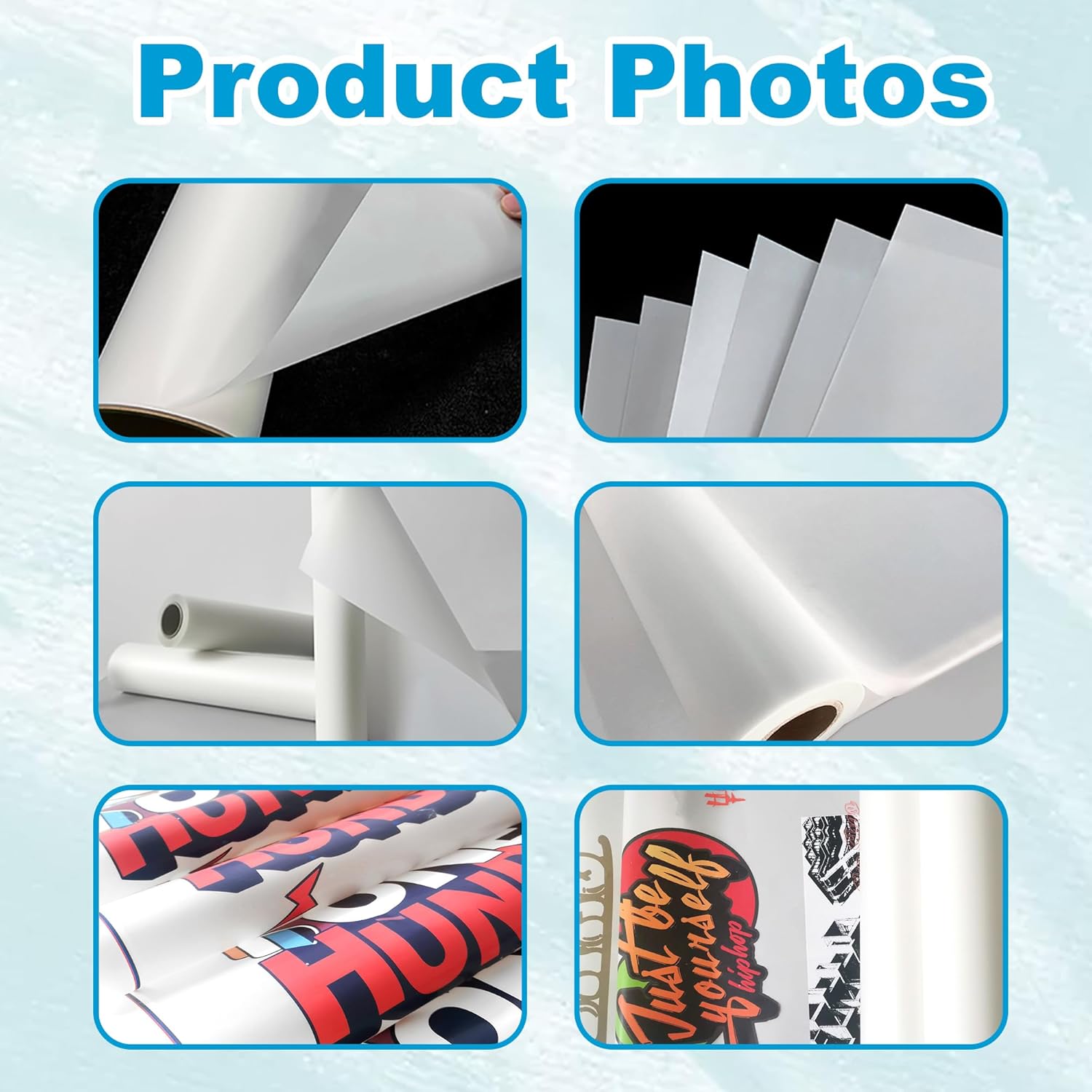 DTF Transfer film Roll 13 Inch x 164 ft Matte transparent pre-treated PET heat transfer paper, cold and hot peel, for direct printing of T-shirt textiles on DTF inkjet printers