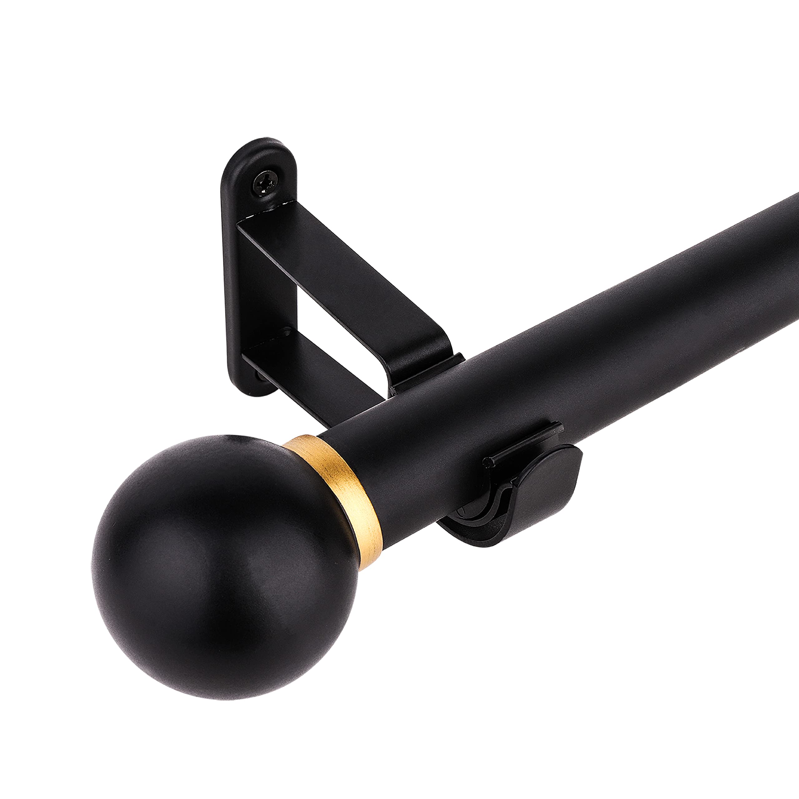 Photo 1 of *SEE NOTES TrencaHK Curtain Rods for Windows 48 to 84, 1 1/8 inch-Diameter Window Curtain Rod with 3-Brackets, Black 4-7ft Adjustable Curtain Rod, Drapery Rods Set