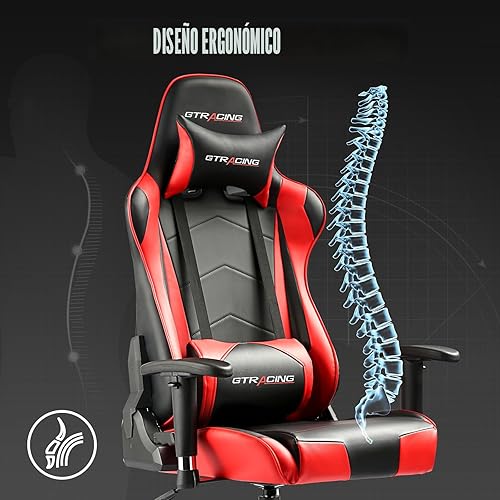 Miniatura 5 de GTRACING Gaming Chair Racing Office Computer Ergonomic Video Game Chair Backrest and Seat Height Adjustable Swivel Recliner with Headrest and Lumbar