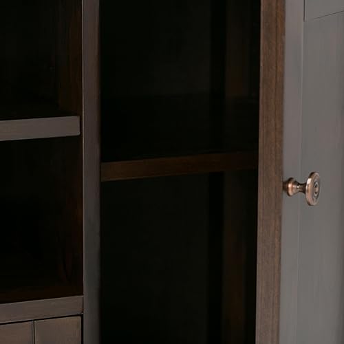 Miniatura 7 de SIMPLIHOME Carlton - Soporte de TV de transición de madera maciza de 54 pulgadas de ancho, color marrón tabaco oscuro, para televisores de hasta 60