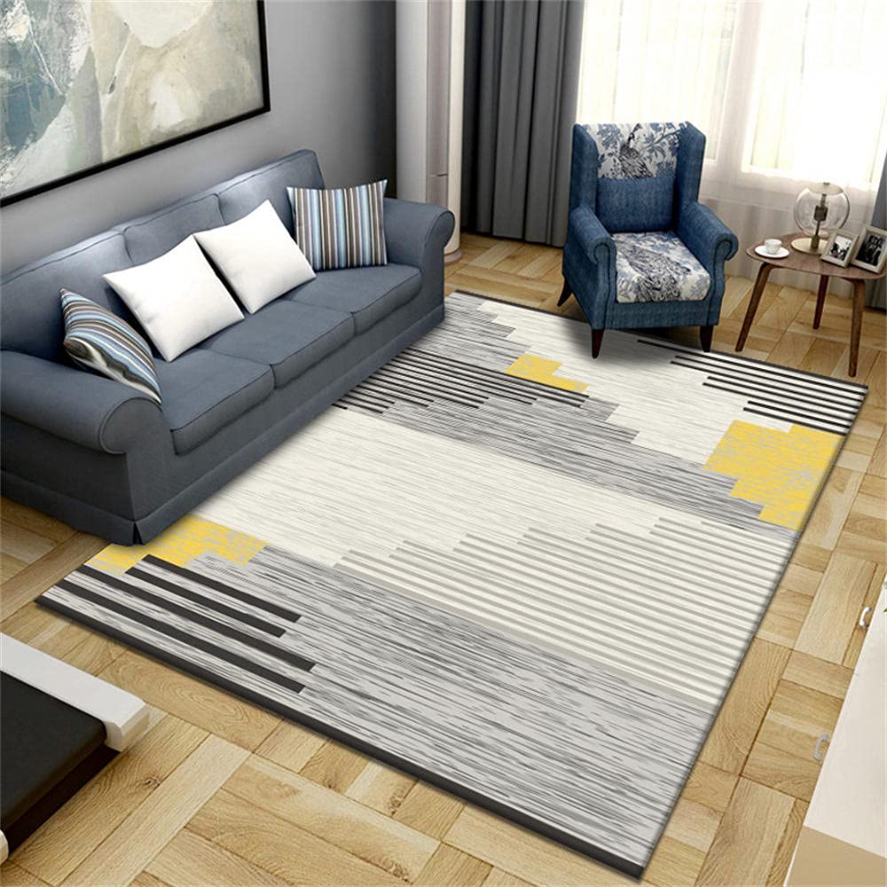 Tapis de salon gris résistant à l'usure et facile à nettoyer pour la maison