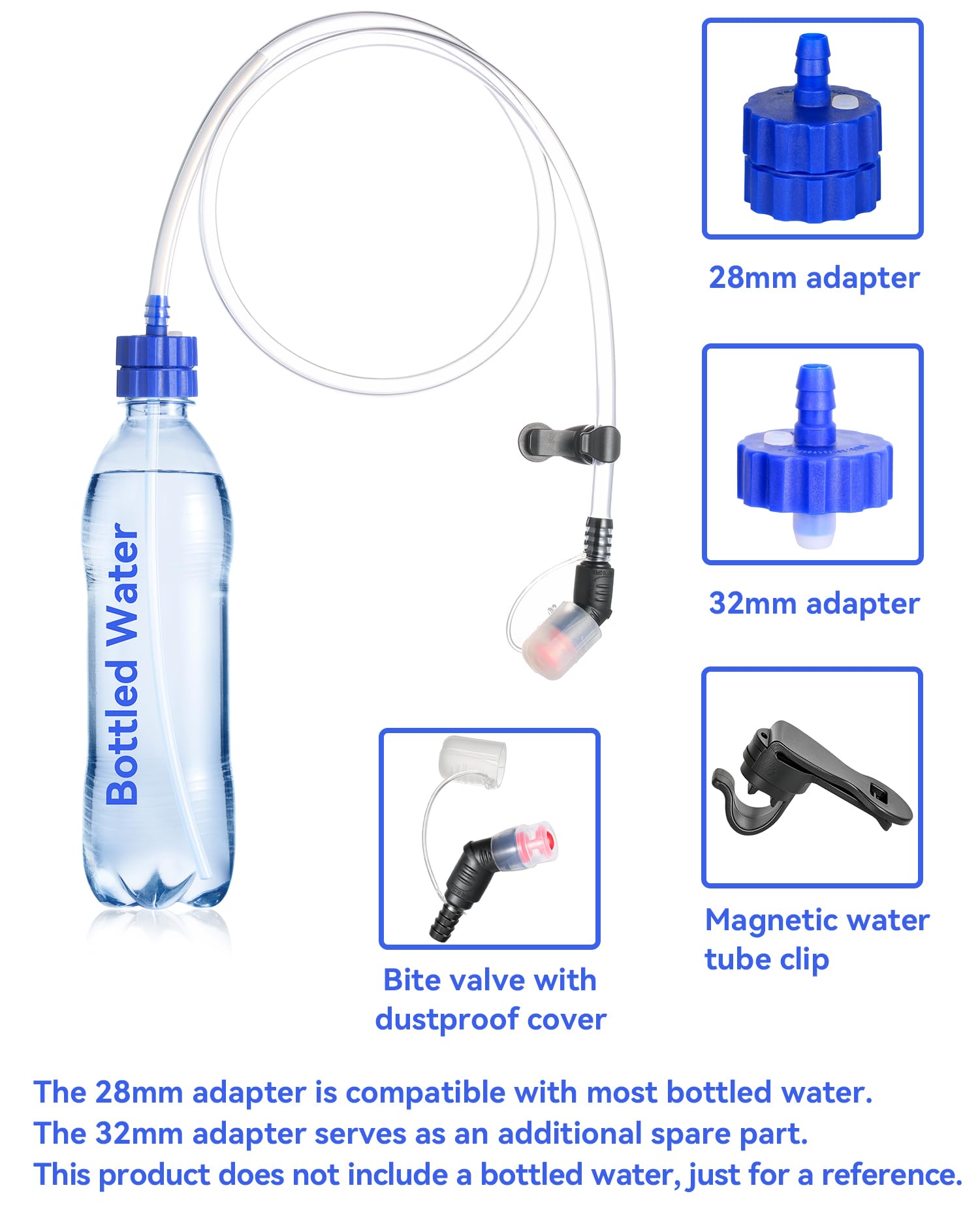 Trinkadapter-Set für Wasserflasche, Umwandlung, 2er-Pack, kompatibel mit verschiedenen Arten von Wasserflaschen, Outdoor-Sportzubehör, Verwendung für Camping, Wandern, Rucksackreisen