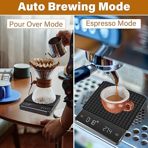 Miniatura 6 de Báscula de café digital recargable con temporizador, báscula de café espresso con tara automática, báscula de café de alta precisión de 11.0 lbs0.00