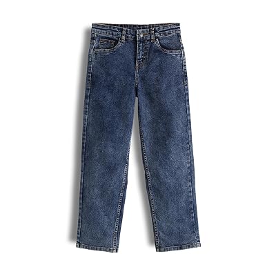 Urbano Juniors Boy's Dark Blue Loose Baggy Fit Washed Denim Jeans Stretchable (junjeanlstwlboy-dblue-9-10)
