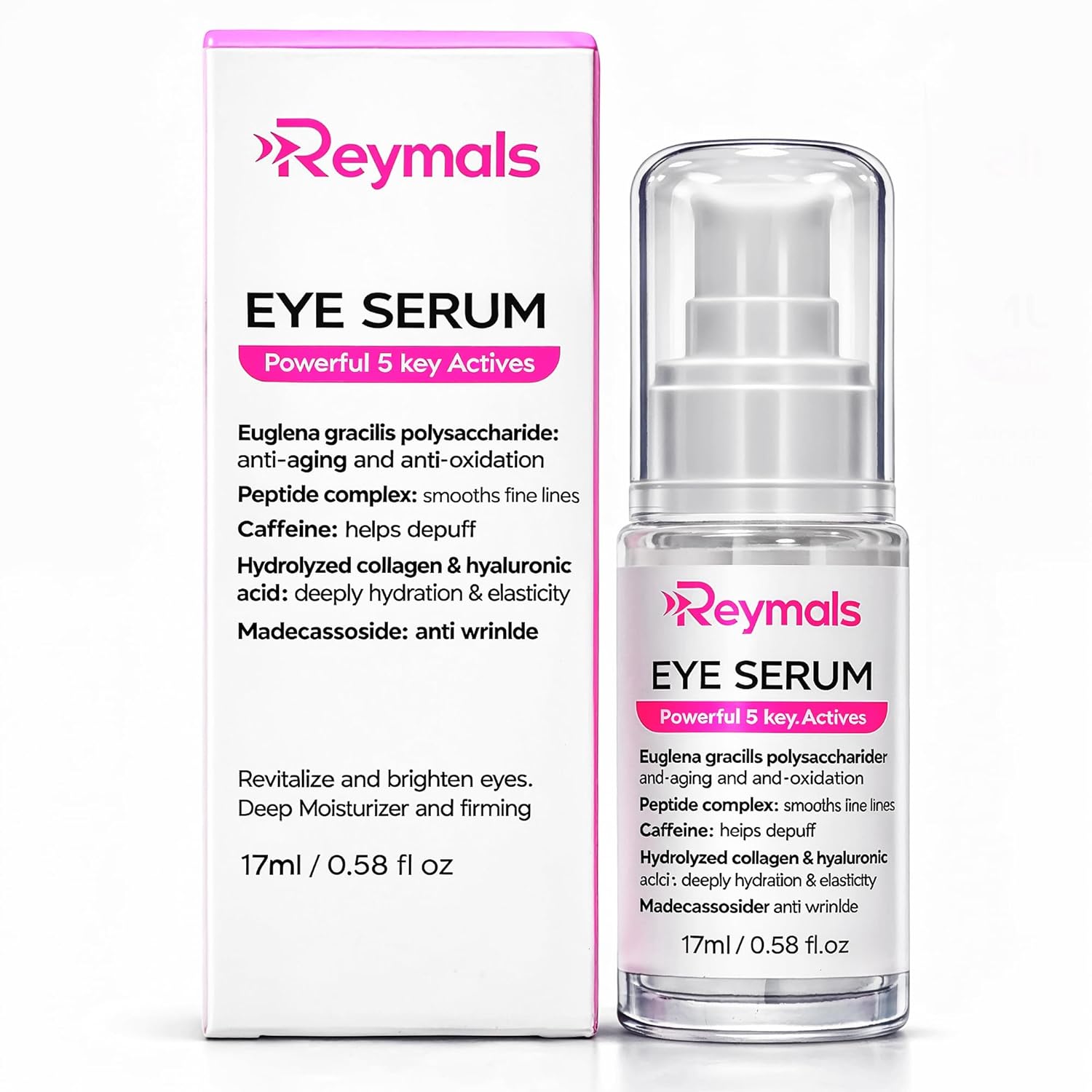 Eye Serum for Dark Circles and Puffiness, Multi Peptide and Caffeine Under Eye Treatment for Eye Bags, Wrinkles and Fine Lines, Anti Aging Firming and Tightening, Mothers Day Gift for Women 0.58 Fl Oz