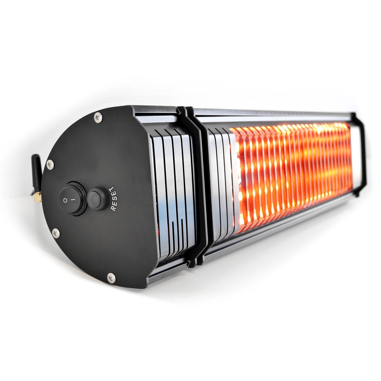 VASNER Appino 20 + AirCape – Infrarot Heizstrahler mit Abdeckhaube 2000 Watt Bluetooth fähiger Strahler Fernbedienung & App Steuerung Infrarotstrahler für den Außenbereich (Schwarz)