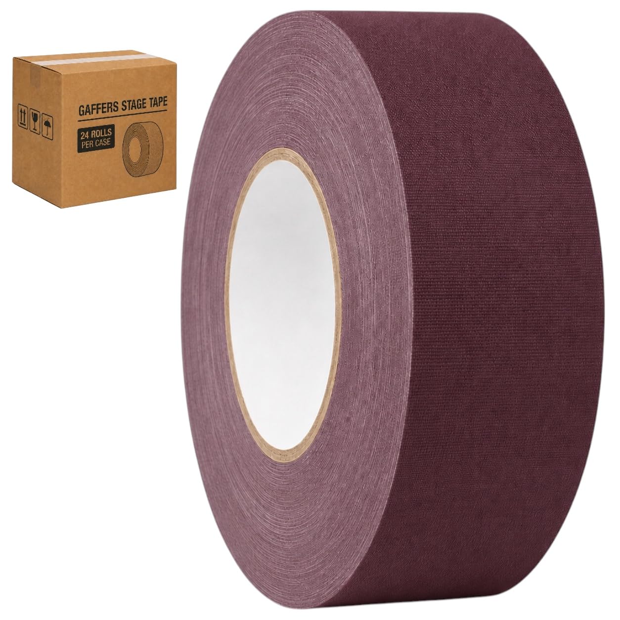 GGR Supplies CGT-80 Gaffers Stage Tape, Burgundy, 2 in x 60 yd, 24-Pack