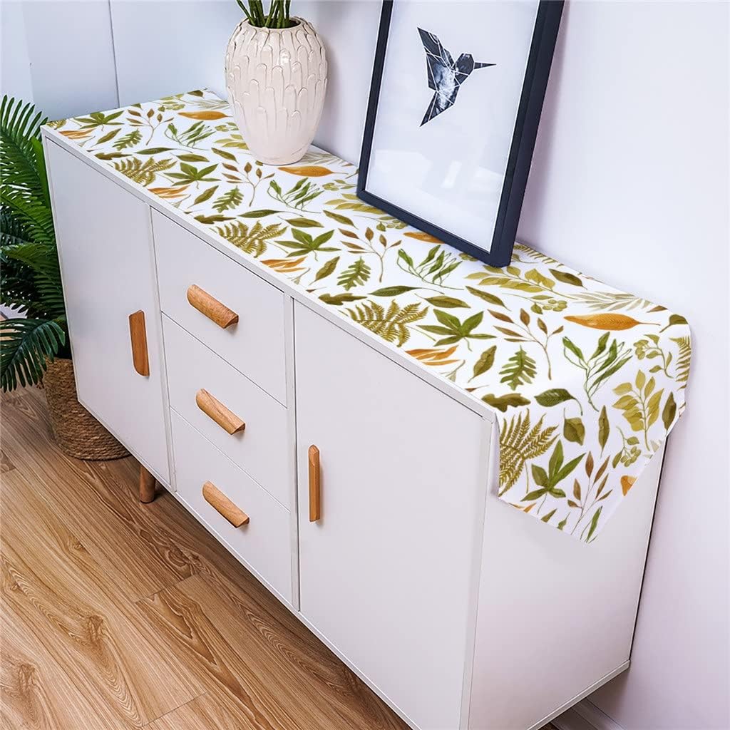 Autumn Maple Texture Table Runners Holiday Wedding Decor Dinning Table Cover Christmas Decorations Table Cloth(46x183cm)