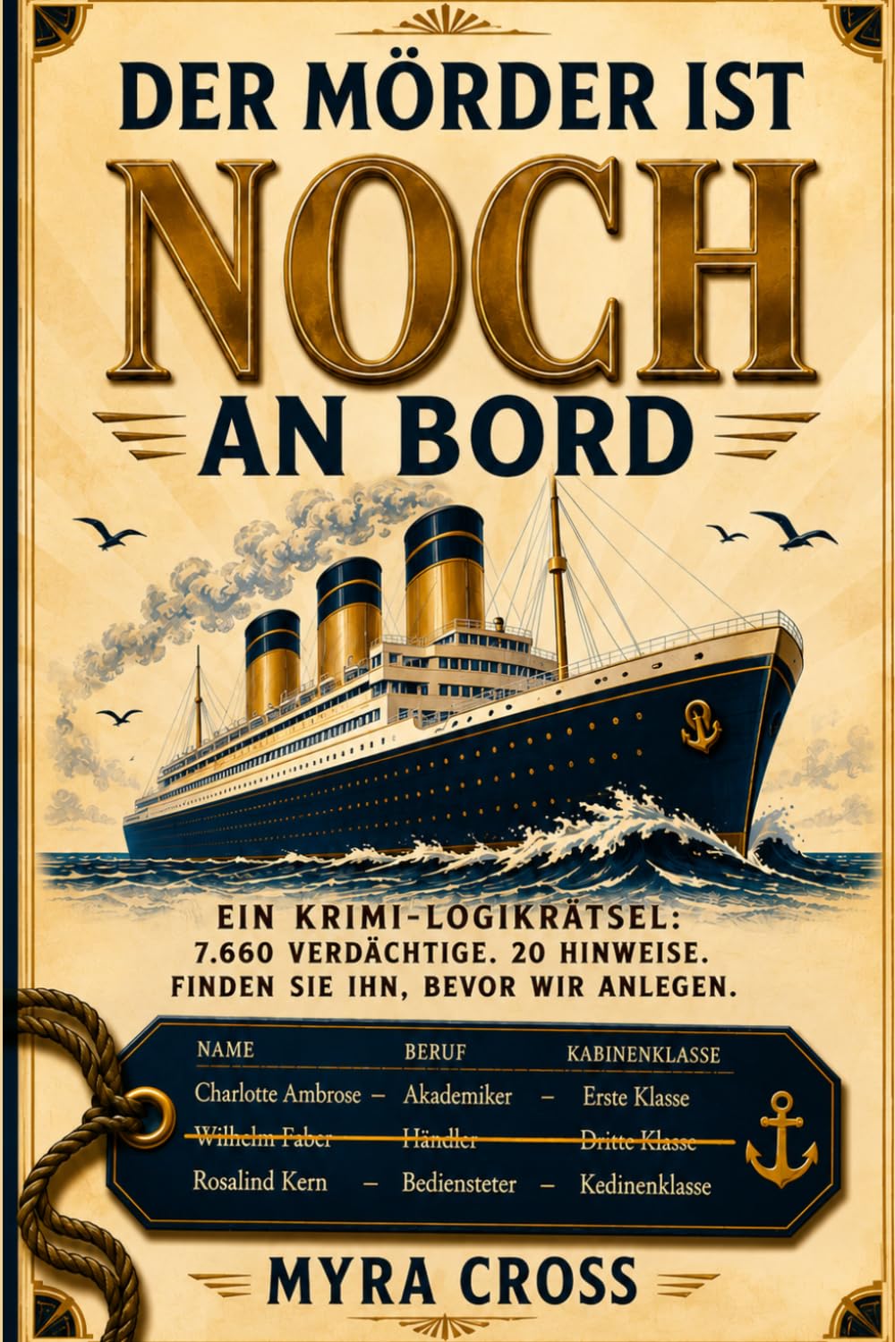Der Mörder Ist Noch An Bord: Ein Krimi-Logikrätsel: 7.660 Verdächtige. 20 Hinweise. Finden Sie ihn, bevor wir anlegen
