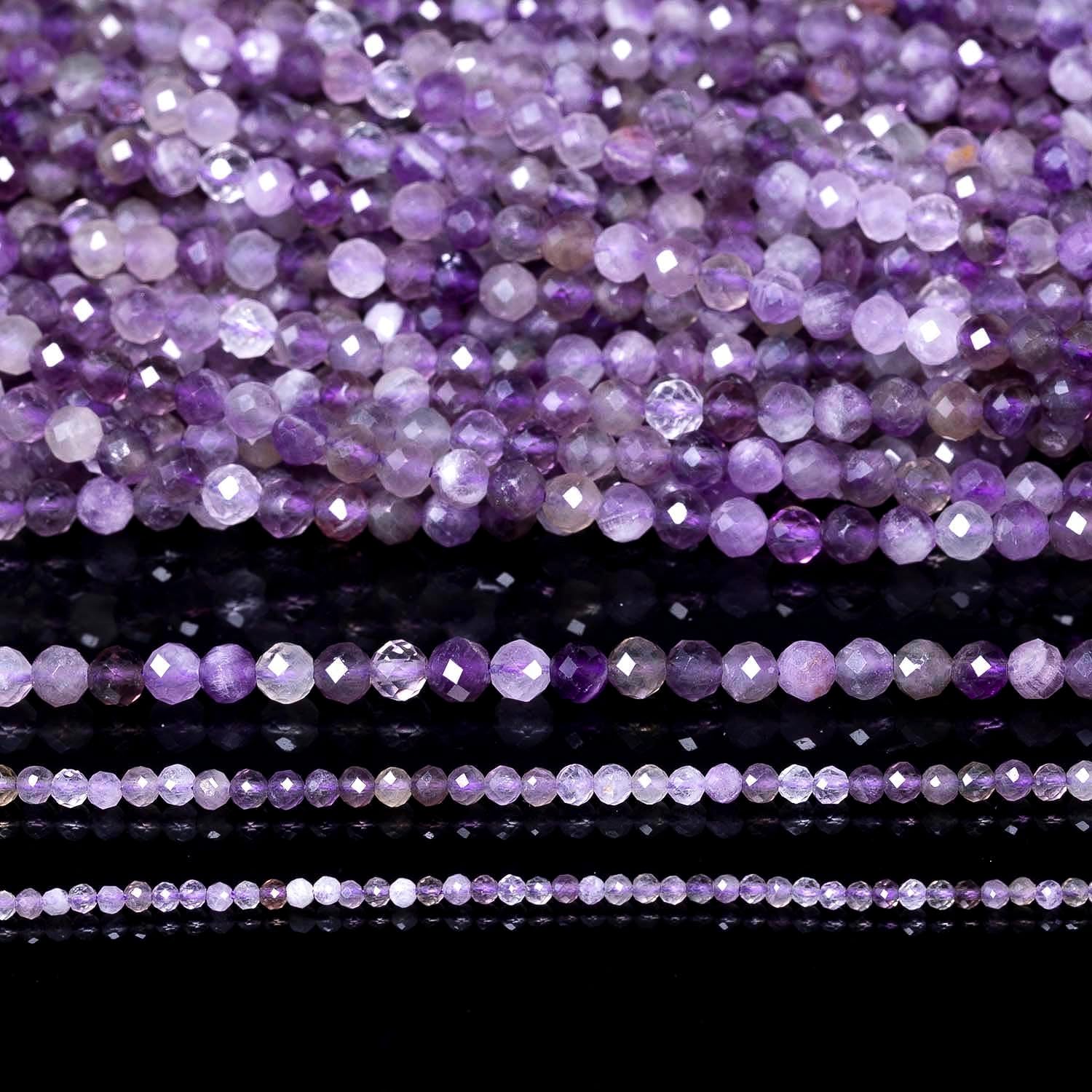 4mm 120pcs Natural Amethyst Stone Beads, Songxi Small Faceted Round Loose Gemstone for Jewelry Making, DIY Art and Craft, Bracelet Necklace (1 Strand) - Image 3