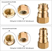 Vista 3 de Mudder VA-LH11 A/C Pro R-12 a R-134a Kit de piezas de reequipamiento de adaptación de conversión compatible con rosca SAE de 1/4 conversión de lado