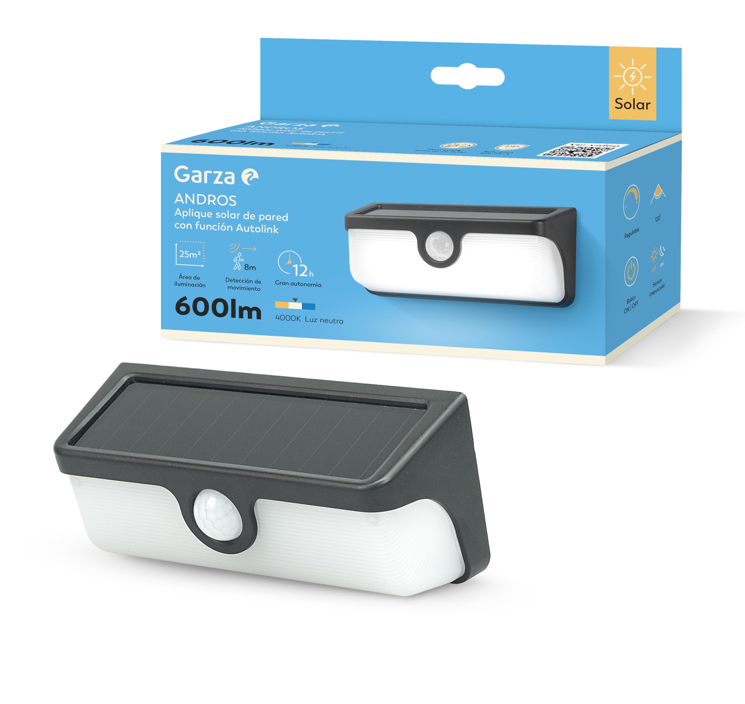 GARZA LED Solarleuchte ANDROS 600LM 40K