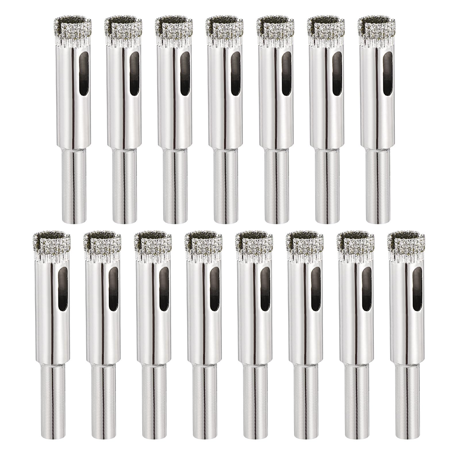 PATIKIL 15pcs 3/8" (10mm) Diamond Hole Saw, Glass Diamond Hole Cutters Hollow Core Drill Bits for Fiberglass, Tile, Porcelain, Ceramic