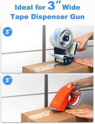 Miniatura 6 de JARLINK Pistola dispensadora de cinta de embalaje (paquete de 2) con 2 rollos de cinta con cinta de embalaje transparente (12 rollos), 2.7 mil de