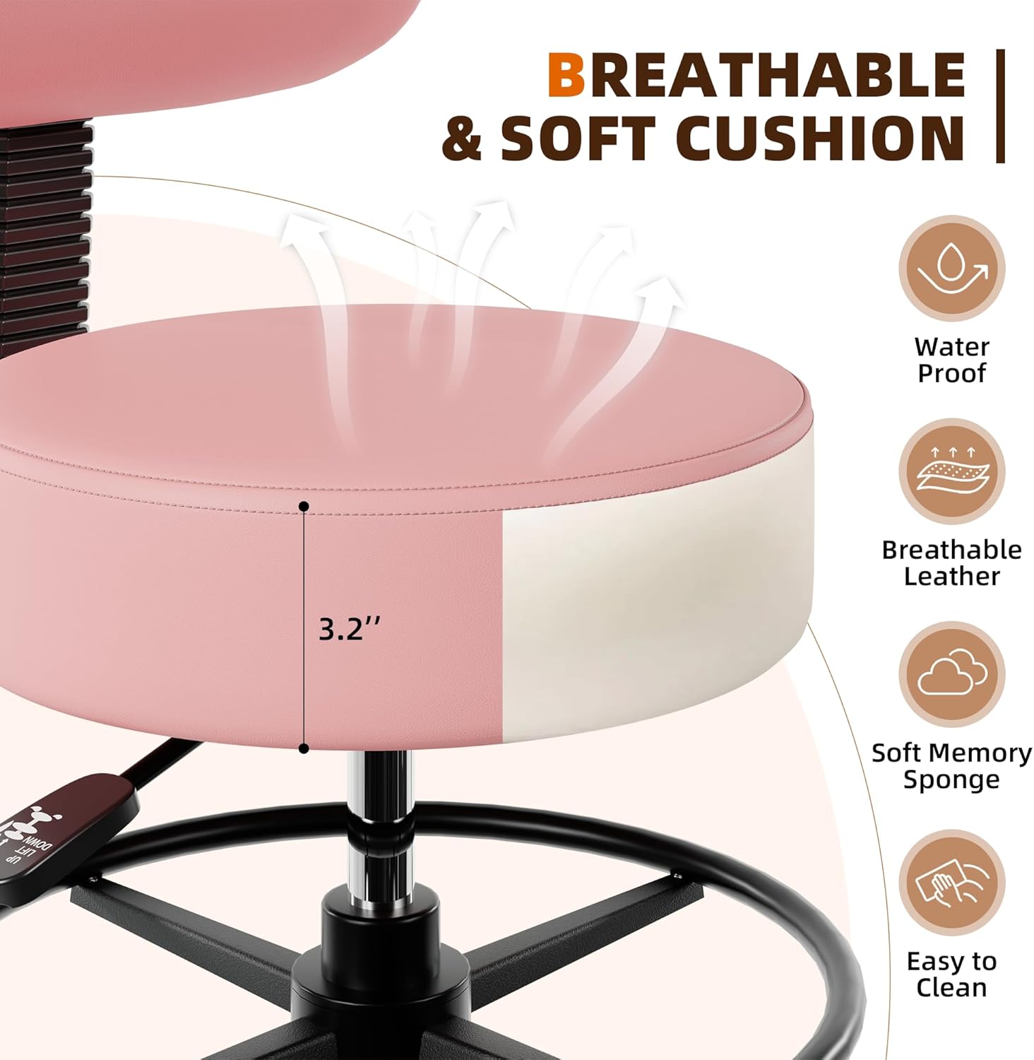 Adjustable Drafting Chair (1, Pink)