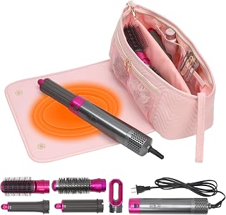 PACKISM Hair Tools Travel Bag - Twill Quilting Extra Large for Flat Irons, Straighteners, Curling Iron, and Haircare Accessories, 2-in-1 Design, with Interior Pockets, Portable Organizer - Rose Pink