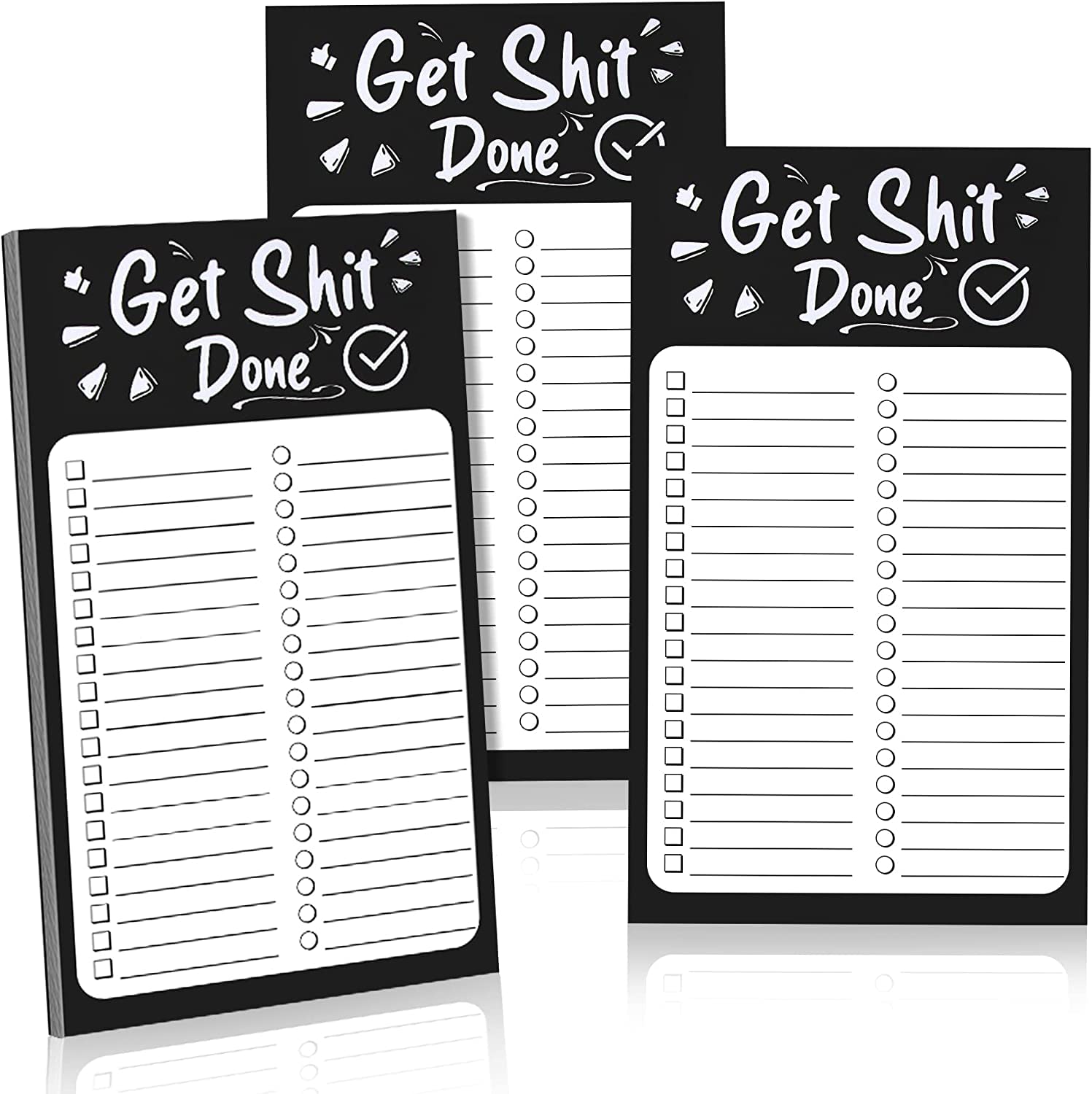 SYOSI Full Back Magnetic Fridge Notepads, for Grocery Shopping and To-Do List, Reminders, Recipes, Memo Pad and Scratch Pad with 50 Sheets Per Pad, 3 Pcs