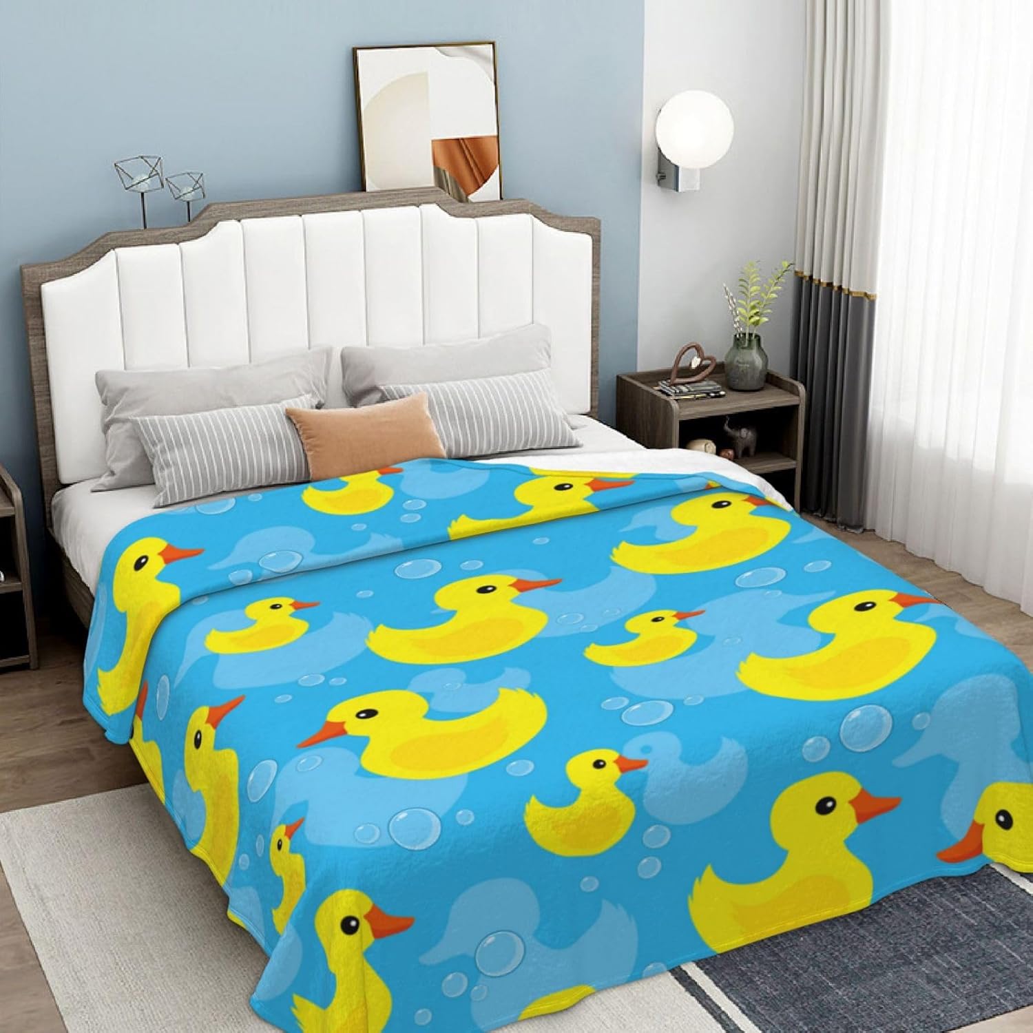 Cute Fun Duck Blanket, Soft Blankets Flannel Bed Throw Cozy Lightweight Plush Gifts for Kids Boys Girls Women Men Sofa Couch Bedroom Living Rooms Warm All Season, Home Decor, 80"x60" - Image 9