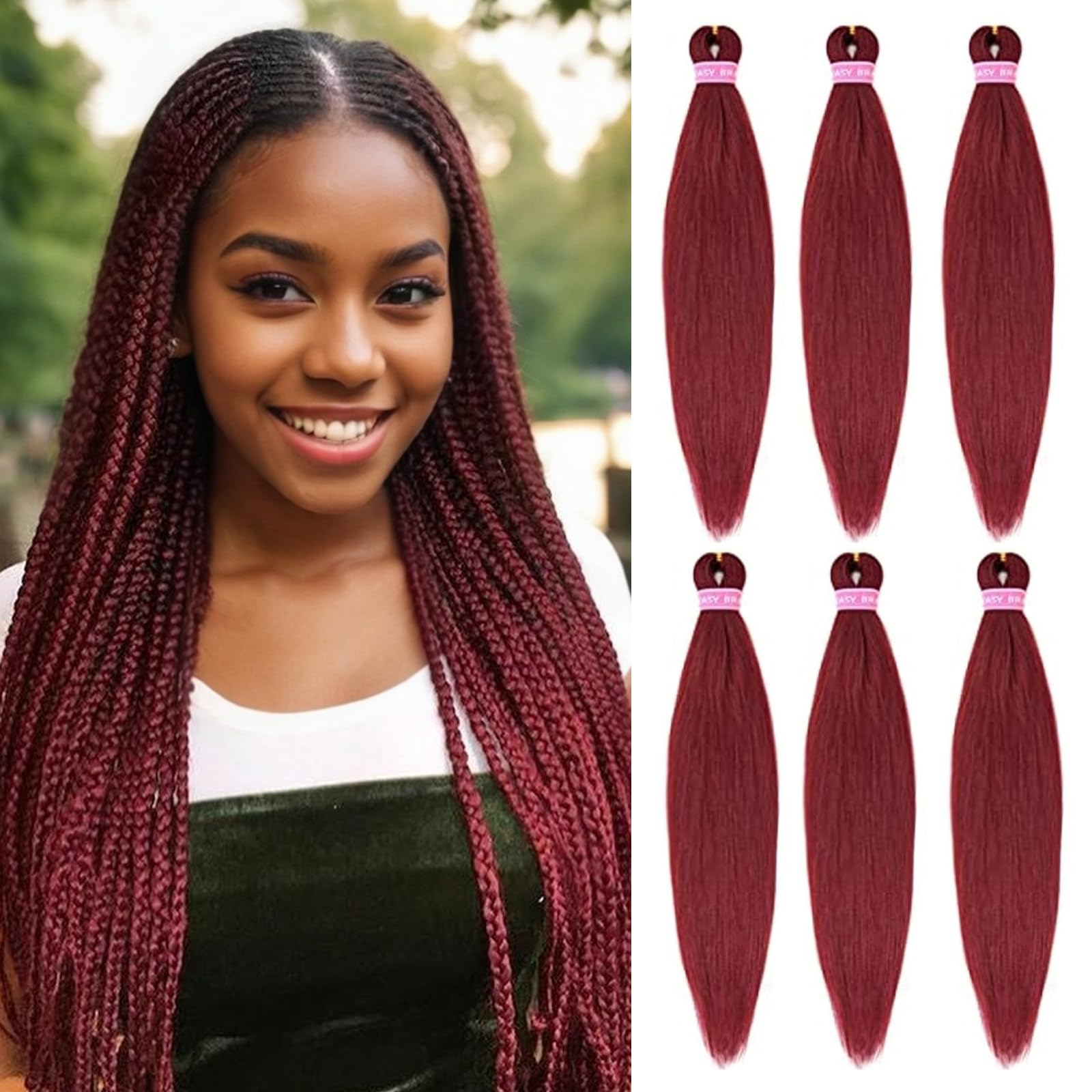 DT CHERYL 6pc 66cm Pre-Stretched Easy Trenzas Extensiones de Pelo Yaki  Braiding Twist Crochet Hair Profesional Fibra Sintético para Trenzas  Africanas Box Braids (900) : Amazon.es: Belleza