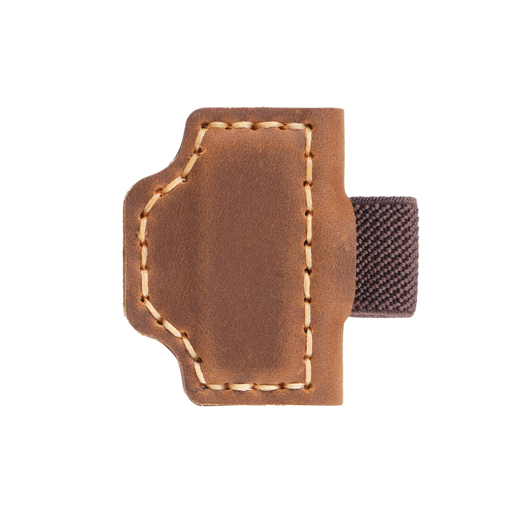 AIGUONIU Genuine Top-Grain Leather Magnetic Bookmark & Pen Holder – Vintage Crazy Horse Leather with Strong Magnet, Handmade Retro Magnetic Pen Clip (Brown)