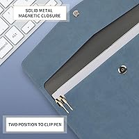 Vista 4 de Toplive Document File Folder, Waterproof Thin PU Leather A4 Envelope Folder File Document Organizer Storage Case, Filing Envelope Folder with Blue