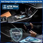 [Apple MFi Certified] iPhone 17 Car Charger, Rombica 3-Port 67W USB-C&USB-A Car Cigarette Lighter PD/QC Fast Car Charge with Type-C Braided Cord for iPhone 17/17 Pro Max/16 Pro/15/Galaxy S25/S24/Pixel