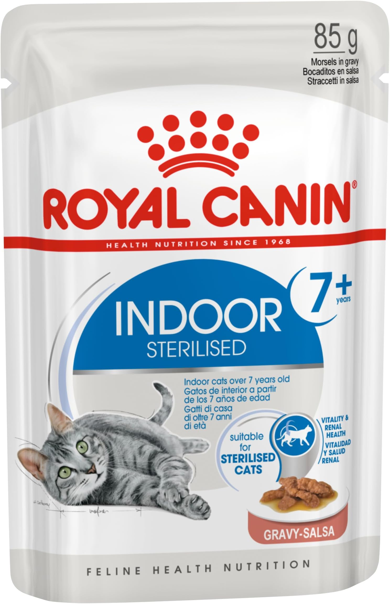 Fhn Indoor 7+ Wet Food Pouches Box Of 12X85G Feline Breed Nutrition Cat