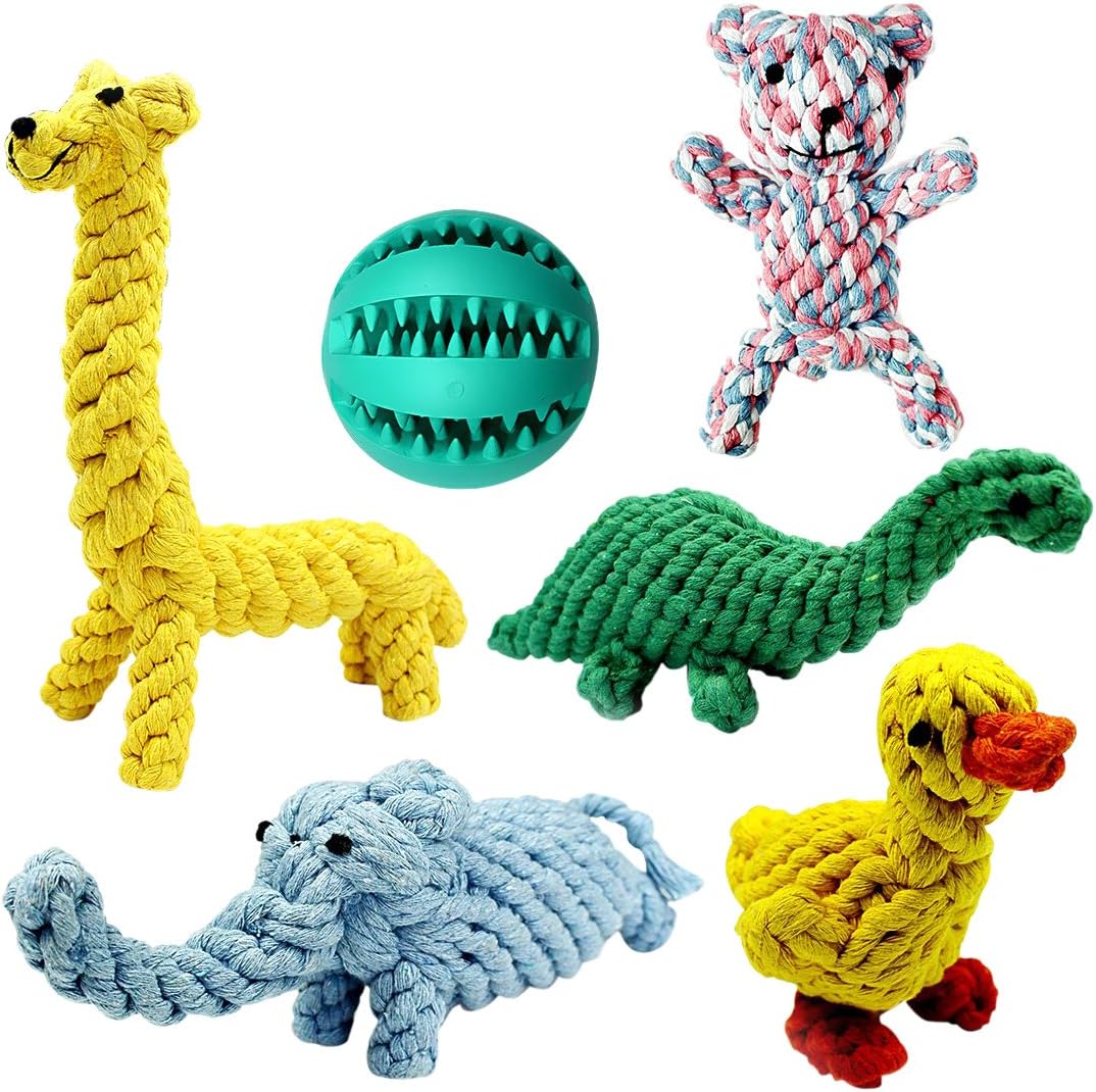 Achivy Dog Rope Toy for Aggressive Chewers - 3 Feet 5 Knots Super Large Durable Nearly Indestructible Cotton Rope Dog Toys for Medium Large Dogs Chewing, Tug of War, Teething (6 Pack)