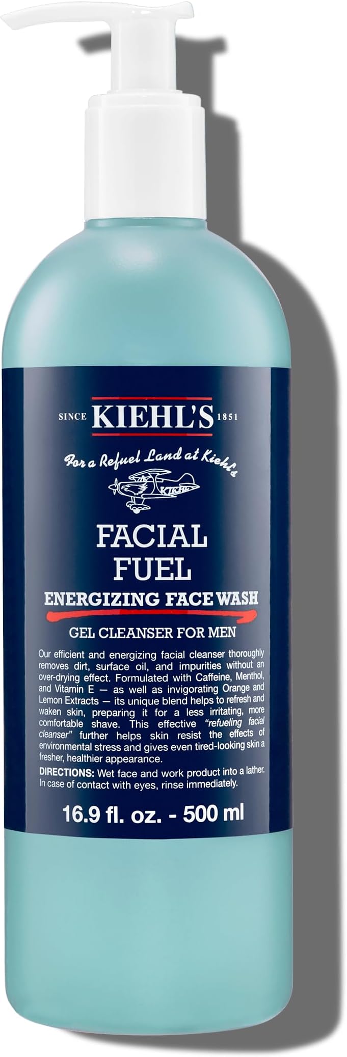 Facial Fuel Face Wash, Refreshing + Invigorating Men's Gel Cleanser, with Caffeine, Vitamin E and Menthol, Non-Drying Formula Moisturizes Skin, Great for Clogged Pores, for All Skin Types