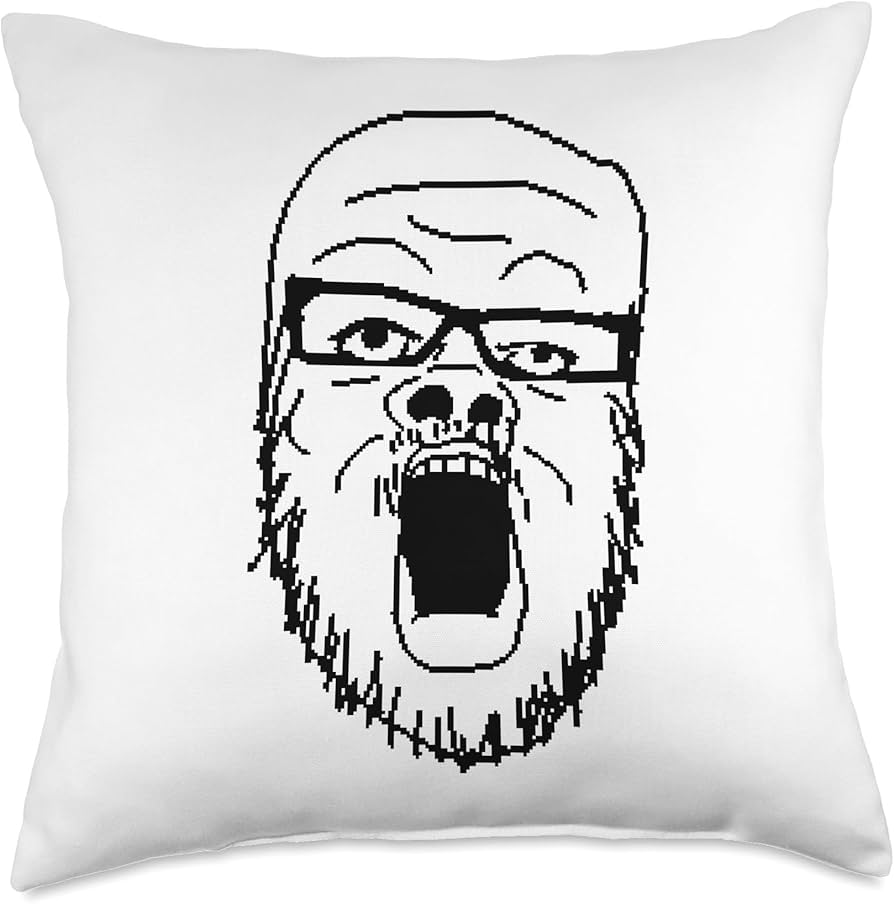 Amazon.com: Soyjak Soy Wojak Soyboy Funny Meme Movie Soyjack Slow Burn Throw Pillow : Home & Kitchen