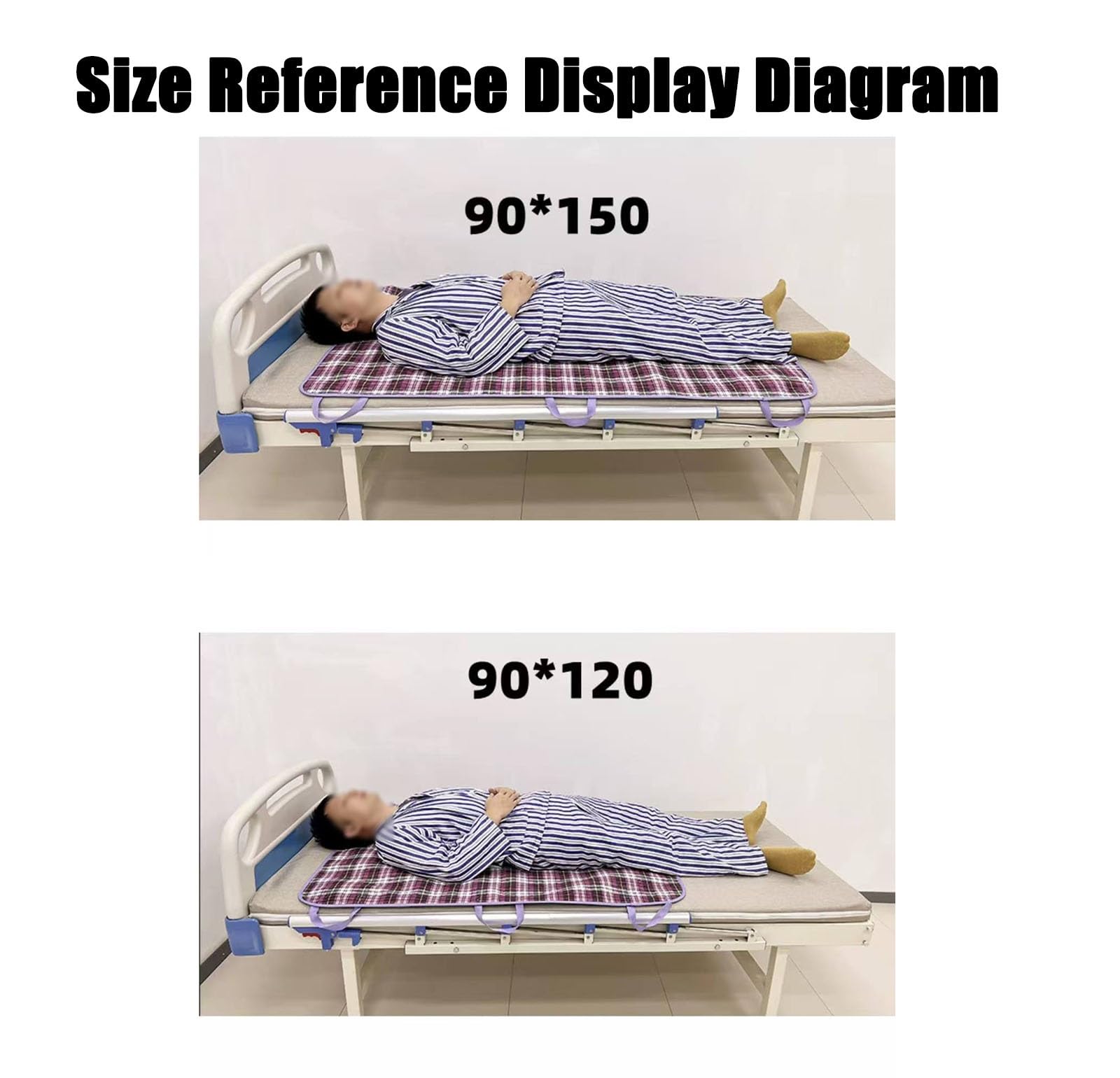 Almohadilla de cama de posicionamiento con asas, colchón reutilizable para incontinencia, sábana de transferencia para volteo, elevación y reposicionamiento para atención domiciliaria(Pink,90*120cm)