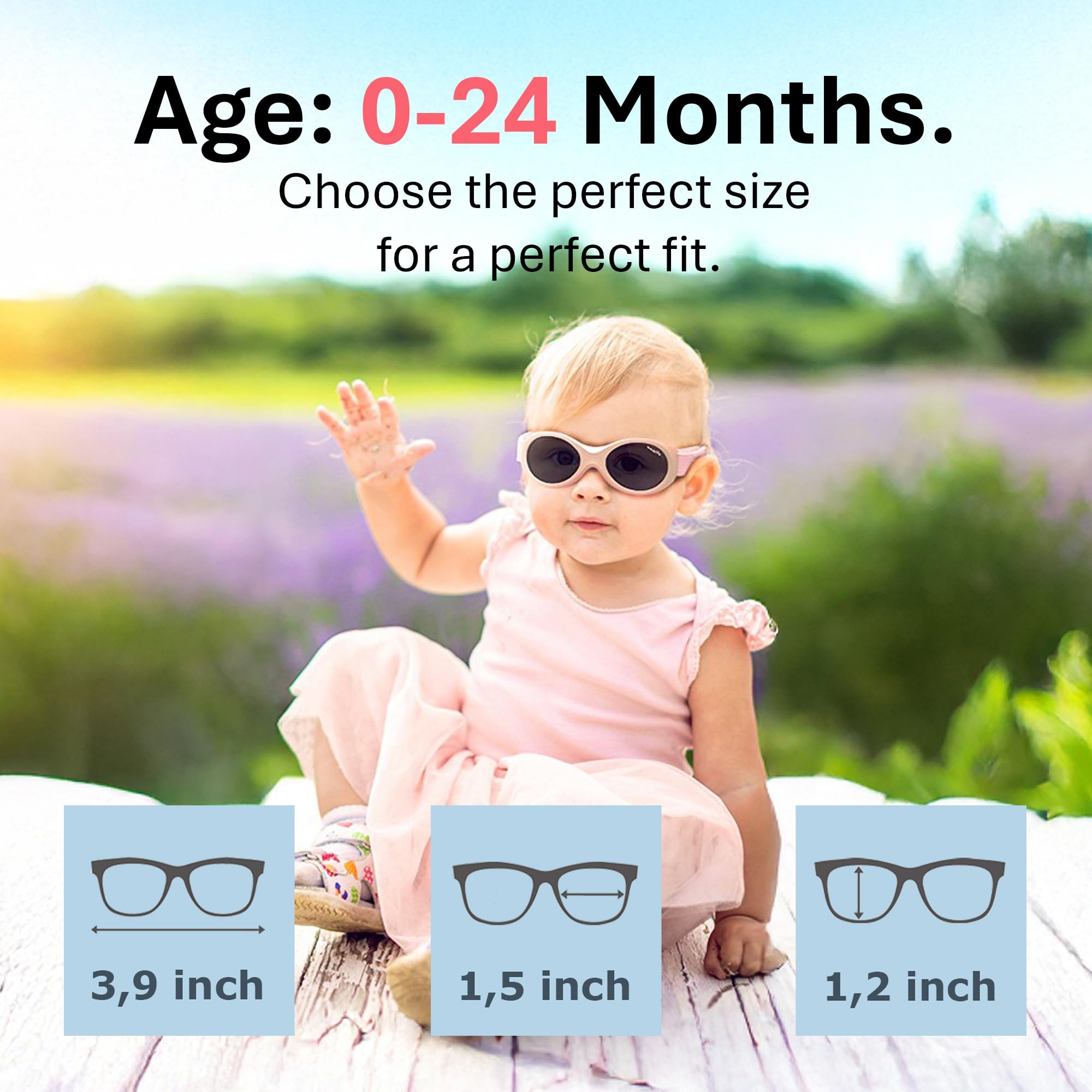 Mausito BABY okulary przeciwsłoneczne dla chłopców i dziewczynek w wieku 0-1,5 roku I Zwycięzca porównawczy okulary przeciwsłoneczne dla niemowląt, nie zawierają BPA, 100% ochrony przed