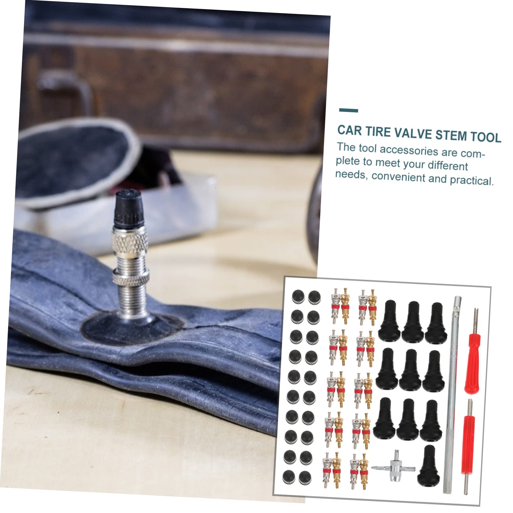 Zerodeko 1 Set Tire Stem Removal Tool Kit Set for Tire Repair Durable Easy Installation Safe Valve Replacement Essential Supplies