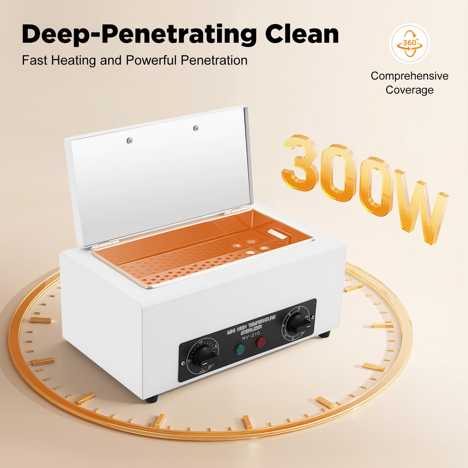 Profesjonalny sterylizator gorącego powietrza 300 W do instrumentów, autoklaw z timerem do 220℃ do narzędzi do paznokci, maszyny do czyszczenia metalu i dezynfekcji w salonach, klinikach