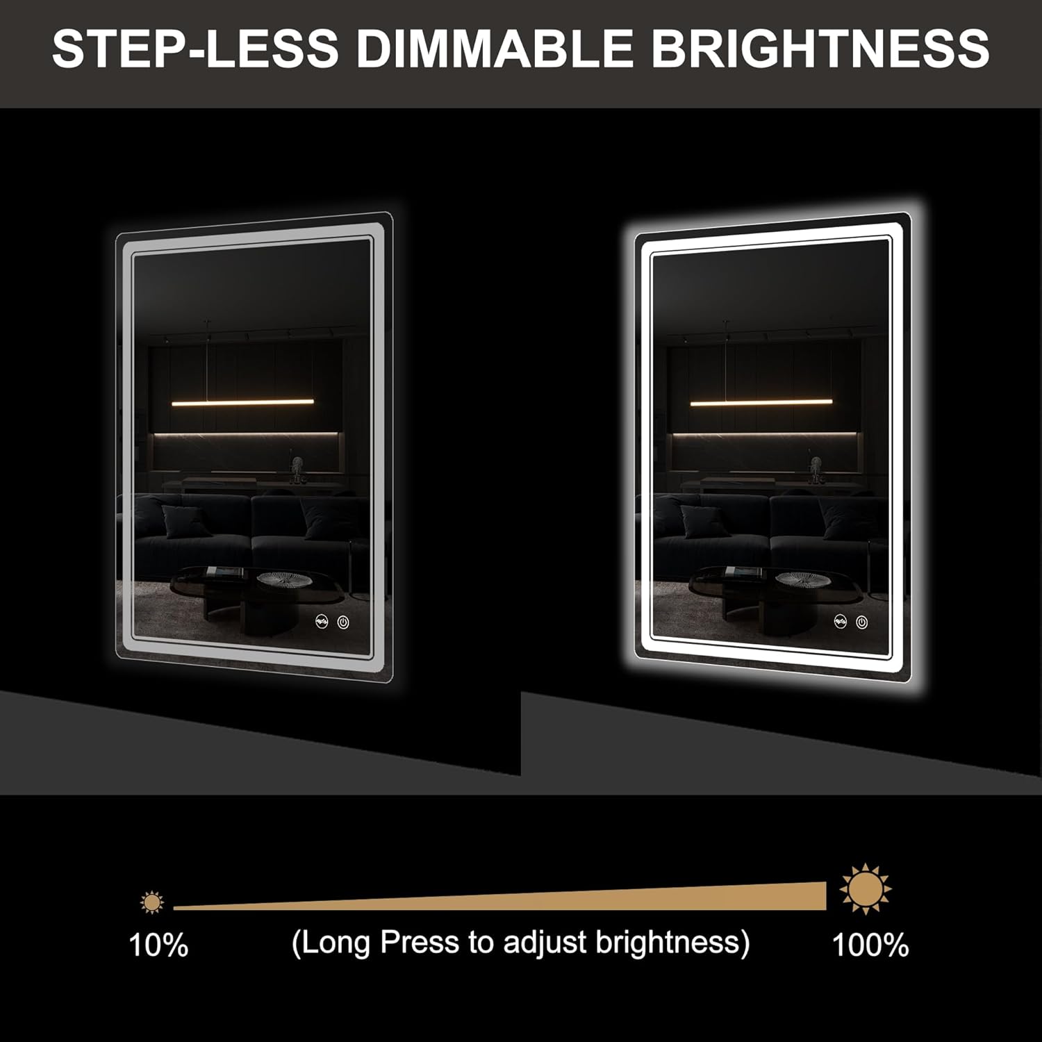 LED Bathroom Mirror with Lights, Anti-Fog, Dimmable, Lighted Bathroom Vanity Mirror for Wall, UL-Certified (27 x 36)