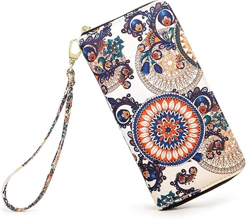 Miniatura 8 de LOVESHE Cartera de mano con bloqueo RFID y cremallera para mujer