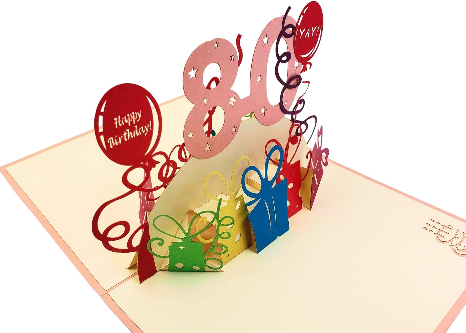 iGifts And Cards Happy 80th Birthday With Lots of Presents 3D Pop Up Greeting Card, Eighty, Awesome, Cute, Fun, Unique - Image 5