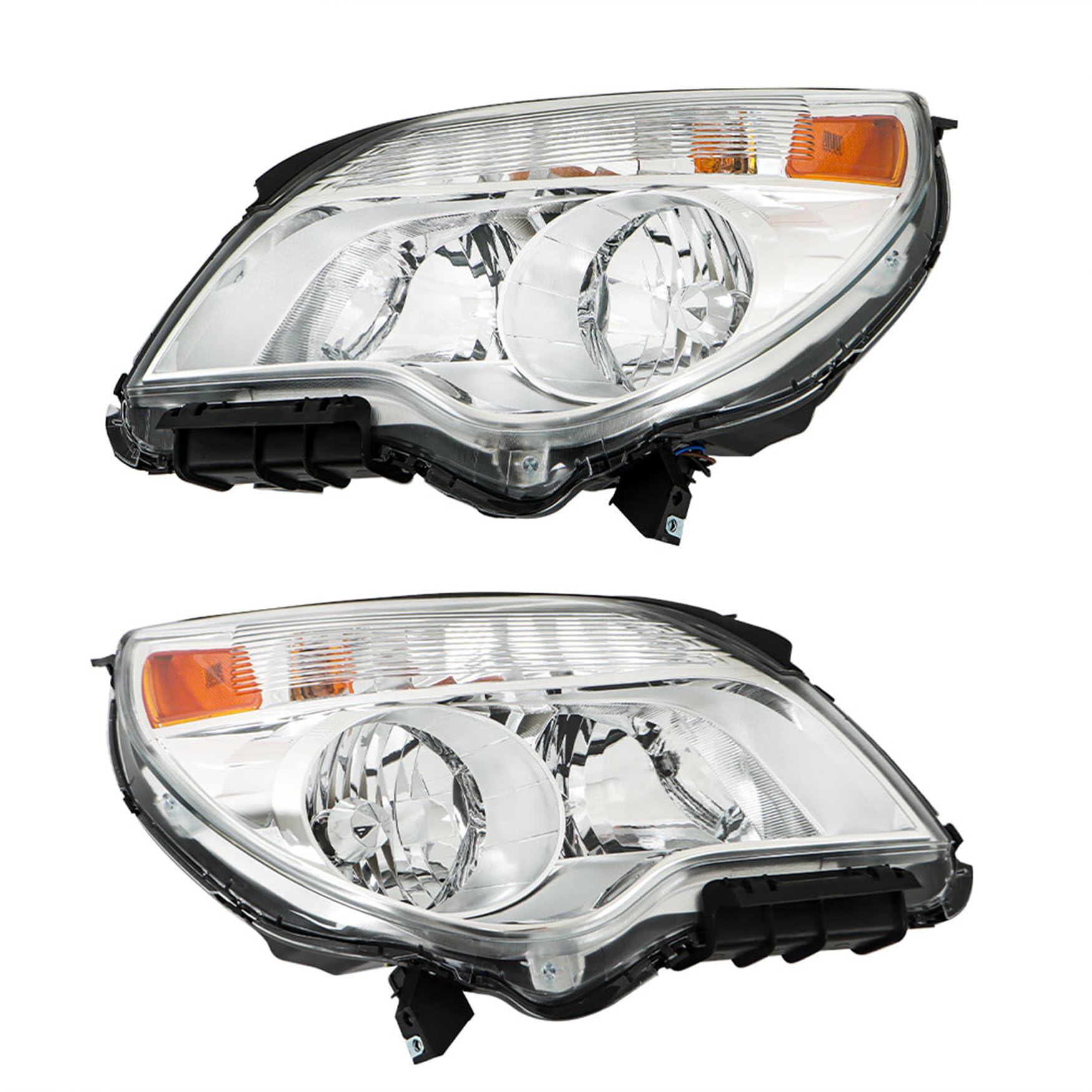 wflnhb 2pcs driver and passenger side headlight assembly replacement for chevy equinox 2011-2015 headlights halogen type w/o clear reflector