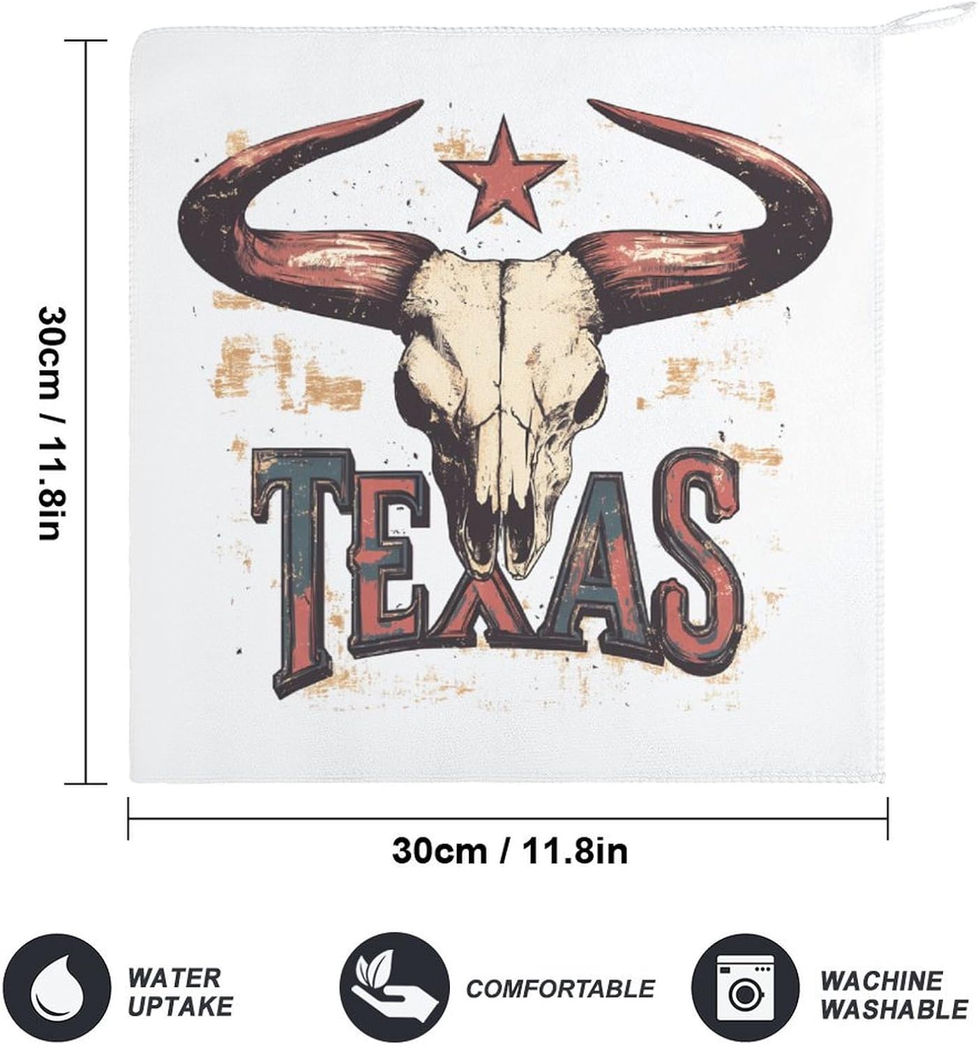 Texas Bull Skull Towel Hand Towels Decorative Towel for Bathroom Kitchen Shower Gym 4PCS