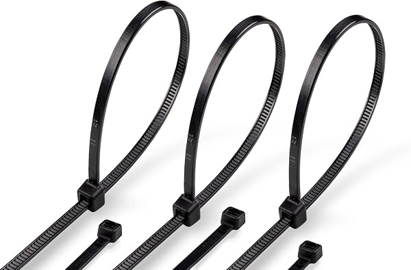 ERKO 100 pièces d'attaches de câble professionnelles 200 x 4,8 mm Poignée de tirage de câble résistante aux rayons UV Poignée d'attache de câble couleur noire, résistante à la température - 2