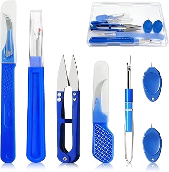 CllyCnny Seam Rippers for Sewing, 2 Big and 2 Small Stitch Remover Tools, with Automatic Needle Threaders, Thread Ripper with Thread Snips for Fabric, Quilting, Dressmaking