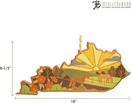 Vista 77 de Totally Bamboo Tabla de cortar con forma del estado de Nebraska y bandeja para servir charcutería con ilustraciones de Summer Stokes, incluye