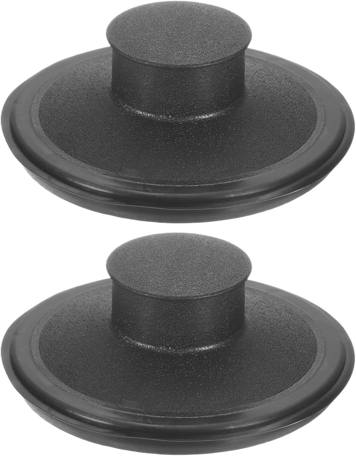 M METERXITY 2-Pack Kitchen Sink Stopper, 3-3/8 Inch Plastic Garbage Disposal Stopper, Universal Sink Plug Cover Fits Standard Kitchen Drain Size of 3-1/2 Inch Diameter [Black]
