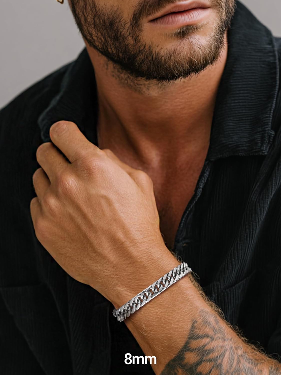 PROSTEEL Stainless Steel Franco Chain Bracelet, Trendy Chunky Bracelets for Men Women, Black/18K Gold Plated, W: 8mm/12mm/17mm, L: 7.5"/8.3"/9", Come Box - Image 2