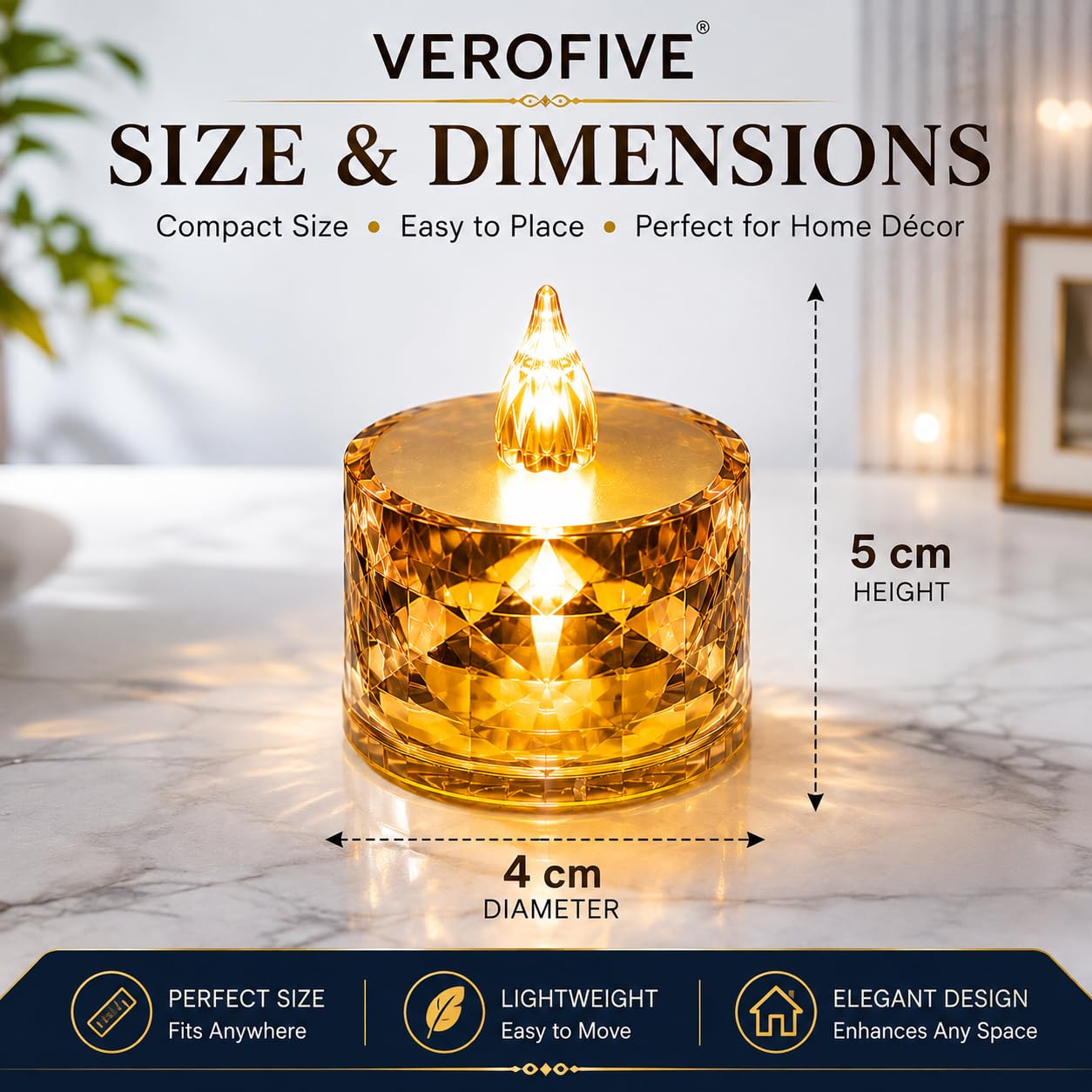 Crystal LED Tea Lights - Pack of 6 -2 Crystal LED Tea Lights - Pack of 6 -2